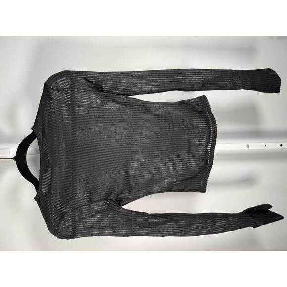 NWT Prettylittething Black Sheer Long Sleeve Top Size 4 - Picture 4 of 9